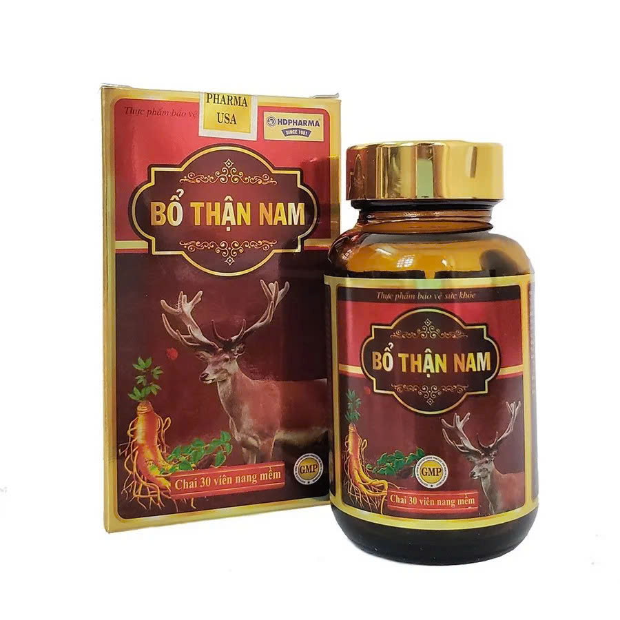 Viên Uống Bổ Thận Nam HDPHARMA - Hỗ Trợ Tăng tăng lực Sức Khỏe Nam Giới, Lọ 30 Viên