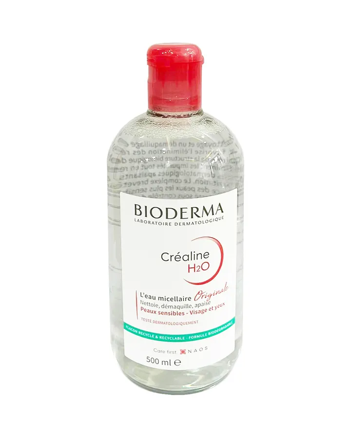 Tẩy trang Bioderma Crealine H2O cho da thường khô, nhạy cảm, Hồng, 500ml